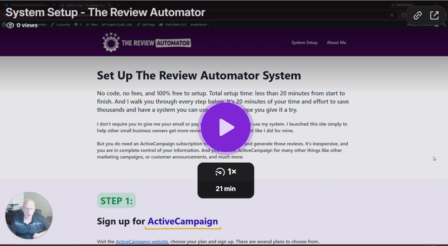 system set up walkthrough video image